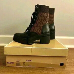 Michael Kors Brea leather jacquard boot